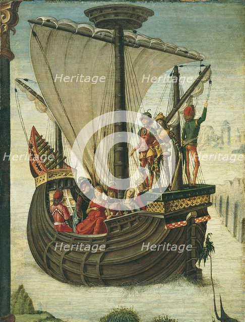The Argonauts leaving Colchis. Artist: De' Roberti, Ercole (c. 1450-1496)