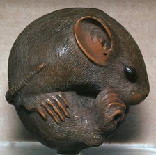 Japanese Netsuke of a rat, 19th century. Artist: Unknown