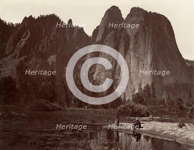 Cathedral Rocks, Yosemite, ca. 1872, printed ca. 1876. Creator: Attributed to Carleton E. Watkins.