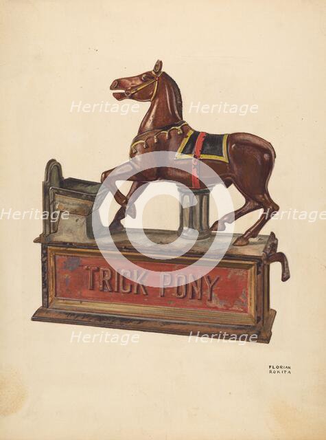Toy Bank: Trick pony, c. 1937. Creator: Florian Rokita.