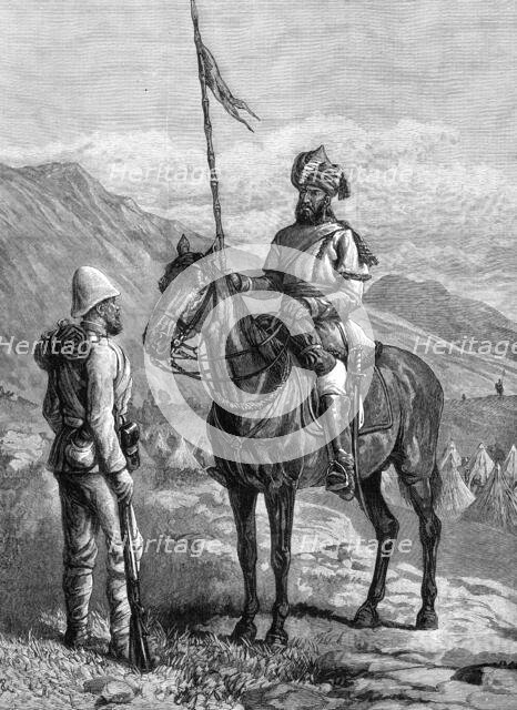 Our troops in Afghanistan: a Sowar of the 10th Bengal Lancers, and a private of the 9th Foot, 1880. Creator: Unknown.