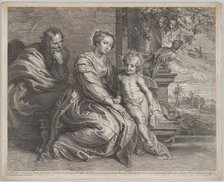 The Holy Family with a parrot, ca. 1625-59. Creator: Boetius Adams Bolswert.