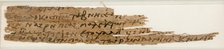 Papyrus Fragment of a Letter, Coptic, 7th century. Creator: Unknown.