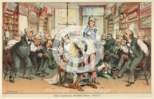 The National Barber Shop - Next, n.d. Creator: Joseph Keppler.