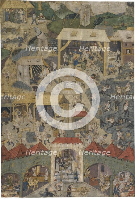 Silver mining and processing in Kutná Hora, Second Half of the 15th century. Artist: Master Matheus (Illuminator) ((?-1496))