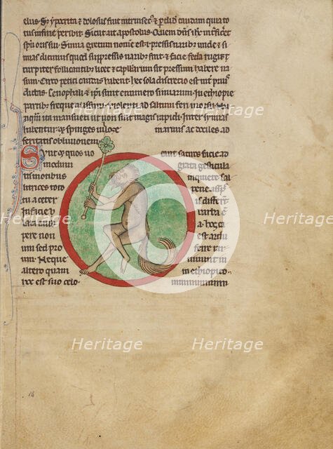 A Satyr; Northumberland Bestiary, about 1250-1260. Creator: Unknown.