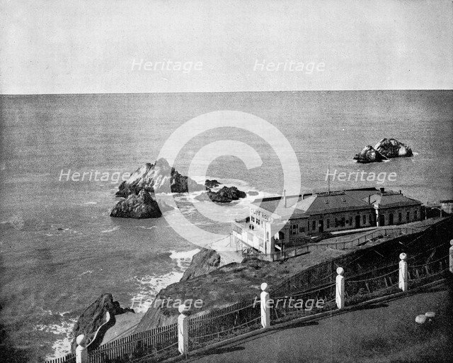 Cliff House and Seal Rocks, Golden Gate, California, USA, 1893.Artist: John L Stoddard