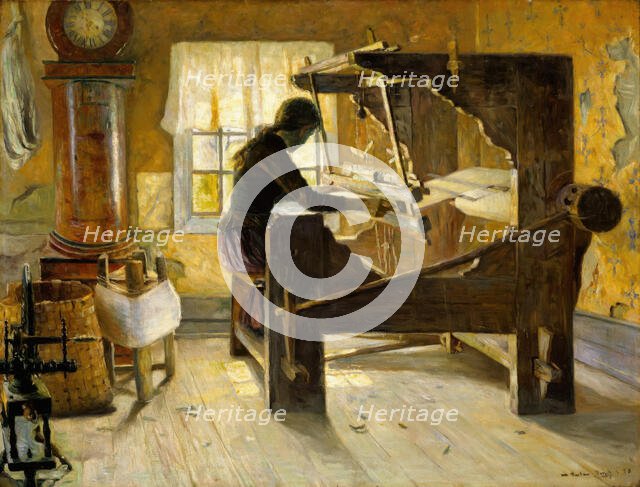 At the Loom, 1890. Creator: Gustav Wentzel.