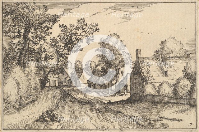 A Village Road, plate 7 from Regiunculae et Villae Aliquot Ducatus Brabantiae, ca. 1610. Creator: Claes Jansz Visscher.