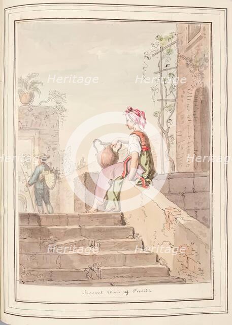 Servant Maid of Procida, leaf from 'A Collection of Dresses by David Allan Mostly from Nature', 1776 Creator: David Allan.