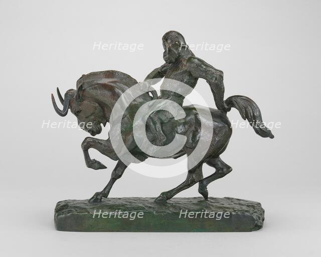 Ape Riding a Gnu, model n.d., cast c. 1840/1873. Creator: Antoine-Louis Barye.