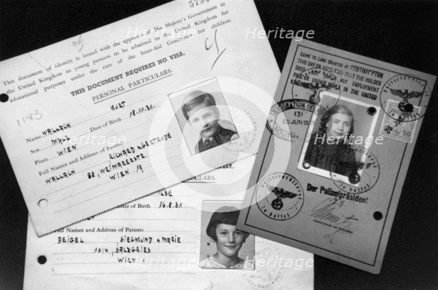 Kindertransport documents, c1939. Artist: Unknown