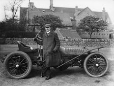 Charles Stewart Rolls with a 1905 Wolseley, c1905. Artist: Unknown
