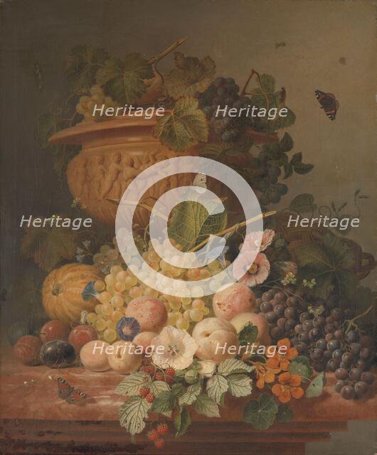 Still Life with Flowers and Fruit, 1824. Creator: Eelke Jelles Eelkema.