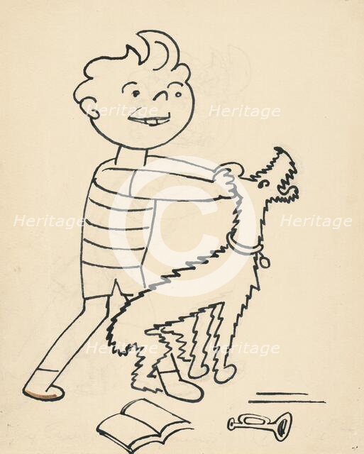 16. Talking about a dog and a cat, around 1928. Creator: Josef Capek.