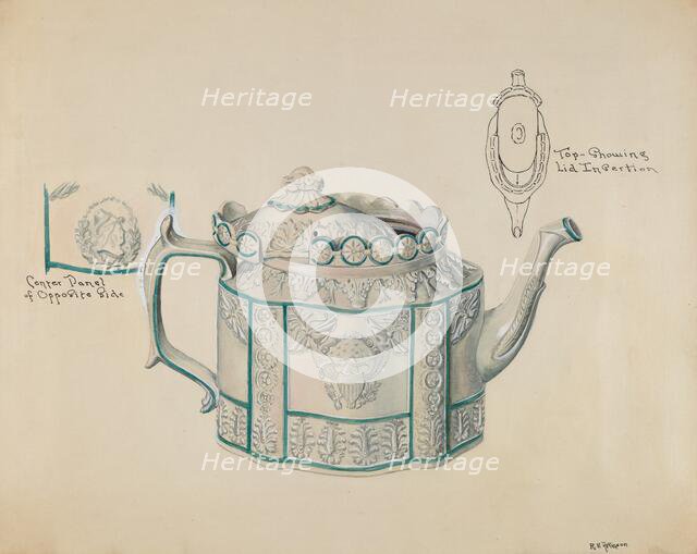 Teapot, c. 1936. Creator: Ralph Atkinson.