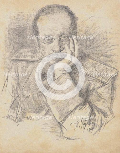 Portrait of the composer César Antonovich Cui (1835-1918), 1900. Creator: Repin, Ilya Yefimovich (1844-1930).