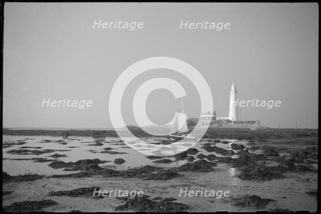 St Mary's Lighthouse, St Mary's Island, near Whitley Bay, North Tyneside, c1955-c1980. Creator: Ursula Clark.
