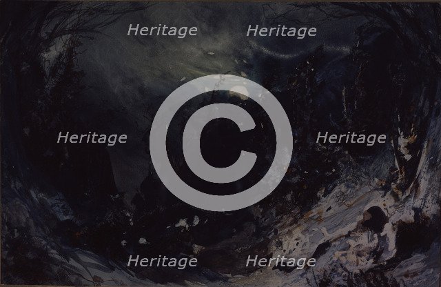 Stage design for the opera The Power of the Fiend by A. Serov, 1871. Artist: Bocharov, Mikhail Ilyich (1831-1895)