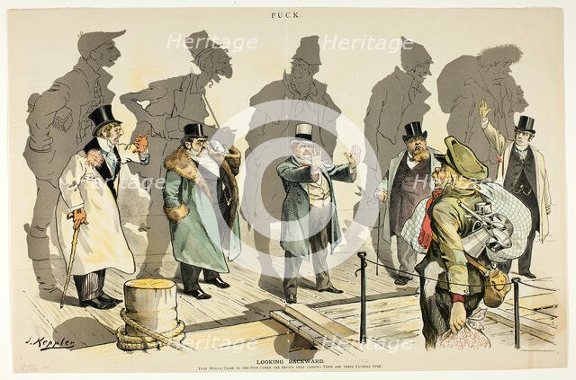 Looking Backward, from Puck, n.d. Creator: Joseph Keppler.