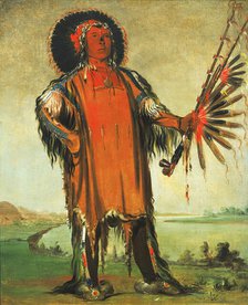 Ha-na-tá-nu-maúk, Wolf Chief, Head Chief of the Tribe, 1832. Creator: George Catlin.