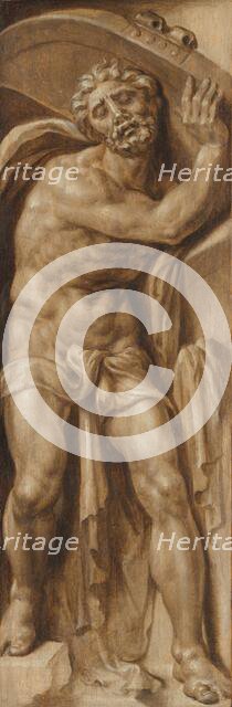 Samson Carrying the Gate of Gaza, c.1555. Creator: Maerten van Heemskerck.