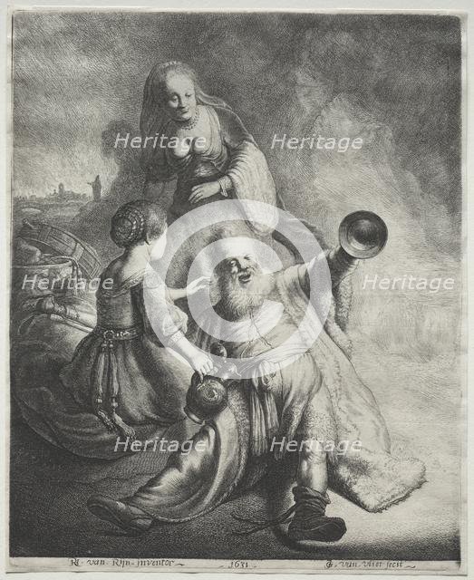 Lot and His Daughters, 1600s. Creator: Jan Georg van Vliet (Dutch, c. 1610-1635).