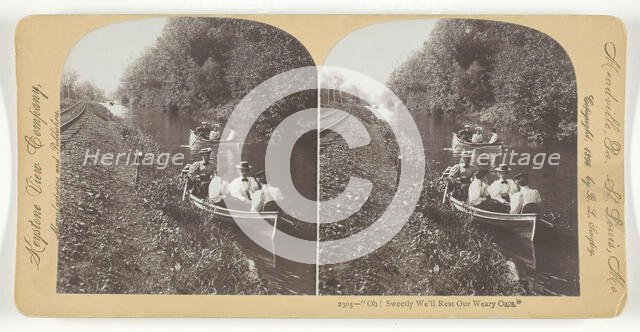 Oh! Sweetly We'll Rest Our Weary Oars, 1896. Creator: Keystone View Company.