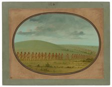 Indian File - Iowa, 1861/1869. Creator: George Catlin.