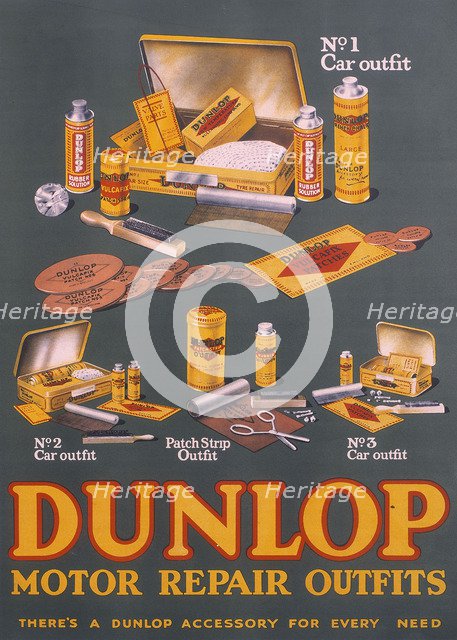 Poster advertising Dunlop products. Artist: Unknown