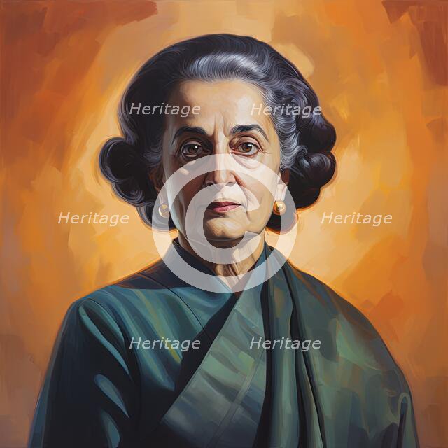 AI Image - Portrait of Indira Gandhi, 1960s, (2023). Creator: Heritage Images.