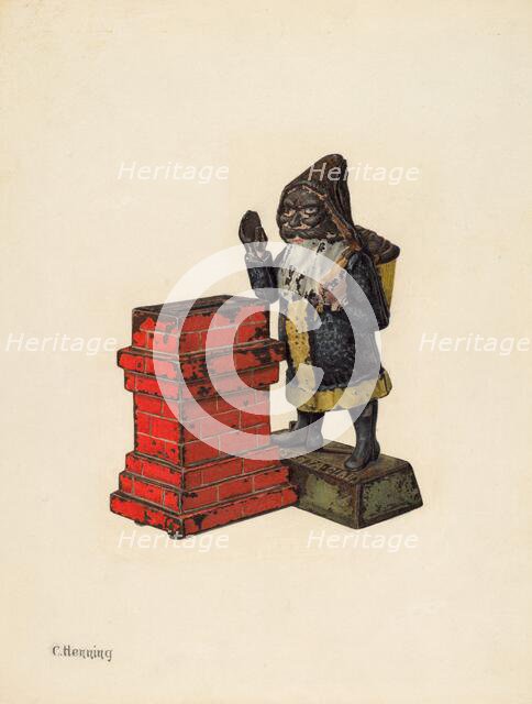 Toy Bank: Santa Claus, c. 1940. Creator: Charles Henning.