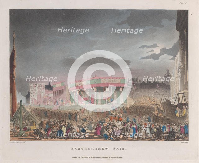 Bartholomew Fair, February 1, 1808., February 1, 1808. Creator: J. Bluck.
