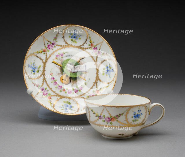 Cup and Saucer, Nyon, c. 1780. Creator: Nyon Porcelain Factory.