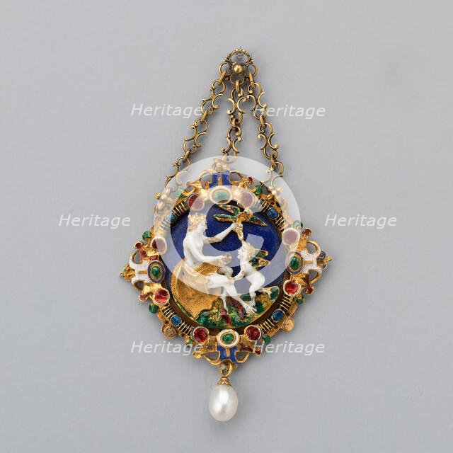 Pendant with Venus and Cupid, Europe, third quarter of the 19th century. Creator: Unknown.