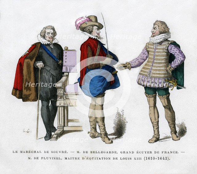 The Marshal of Souvre, M de Bellegarde and M de Pluvinel, 17th century (1882-1884). Artist: Unknown