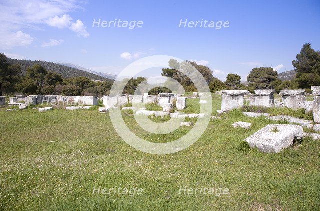 The Sacred Square at Epidauros, Greece. Artist: Samuel Magal