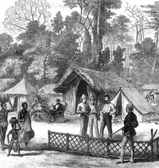 The Ashantee War: newspaper correspondents' quarters in the camp at Prah-Su, 1874. Creator: Unknown.