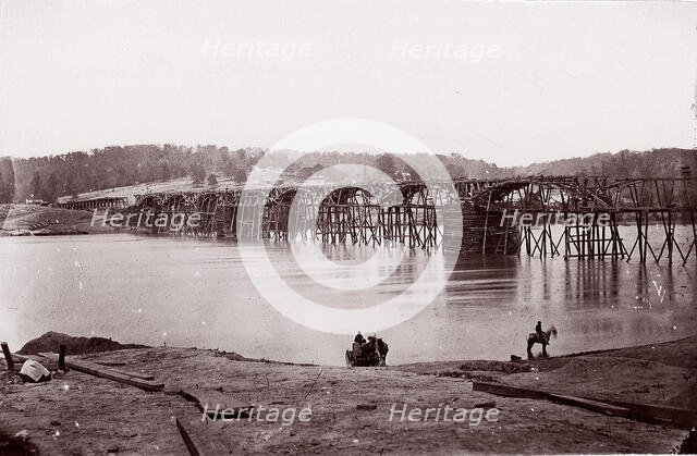 Bridge Across Tennessee River at Chattanooga, ca. 1864. Creator: Mathew Brady.
