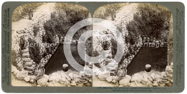 The Pool of Siloam, outside Jerusalem, Palestine, 1900.Artist: Underwood & Underwood