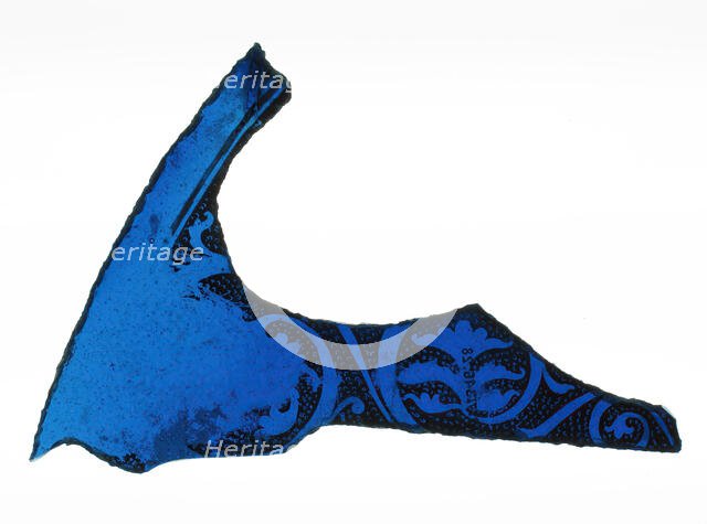 Glass Fragment, French, 12th-14th century. Creator: Unknown.