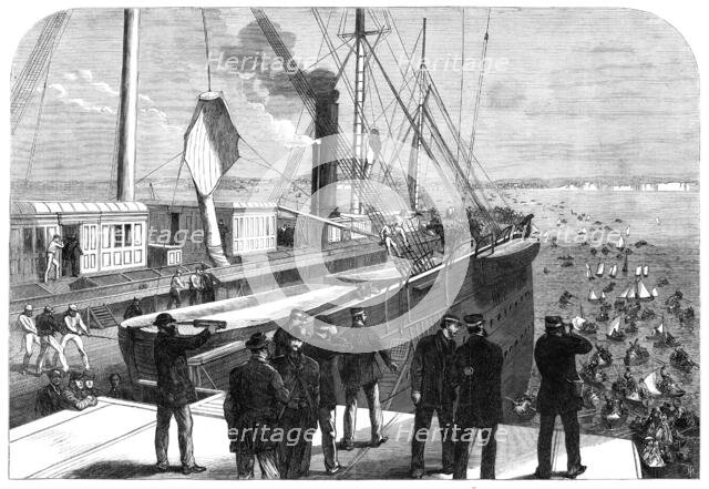 The Atlantic Telegraph Expedition: the Great Eastern off Brighton on her return home, 1865. Creator: Unknown.