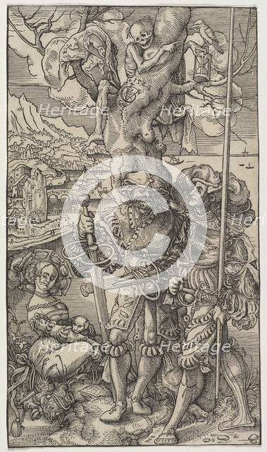 Mercenaries and A Woman with Death in a Tree , 1524. Creator: Urs I Graf (Swiss, c. 1485-1527/29).