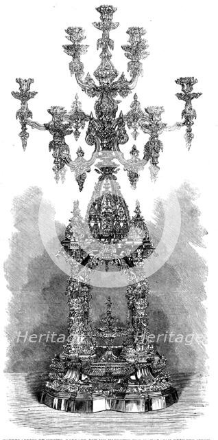 The International Exhibition: candelabrum by Messrs. Garrard...for Maharajah Dhuleep Singh, 1862. Creator: Unknown.