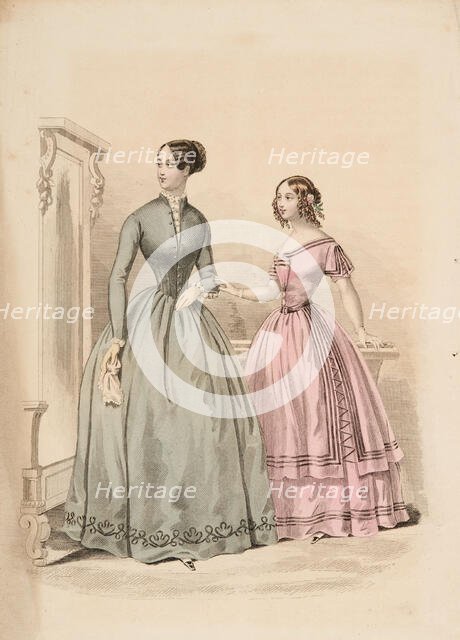 Fashion Plate - Journal des Demoiselles, 1857. Creator: Damours.