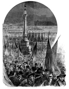 The Dispute with Portugal: popular manifestation in the Place Dom Pedro, Lisbon...Jan. 14, 1890. Creator: Unknown.