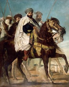 Ali-Ben-Hamet, Caliph of Constantine and Chief of the Haractas, followed by his Escort. Artist: Chassériau, Théodore (1819-1856)