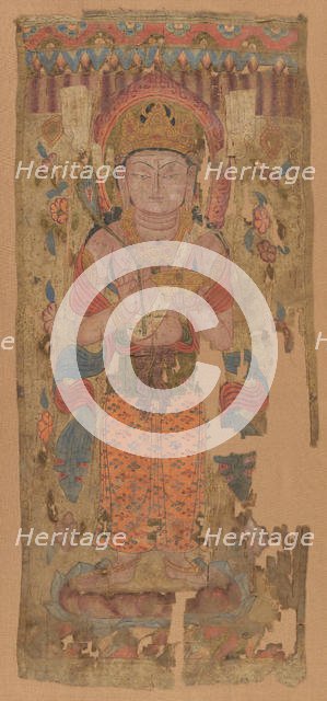 Banner with Bodhisattva, possibly Mahamayuri, 9th-10th century. Creator: Unknown.