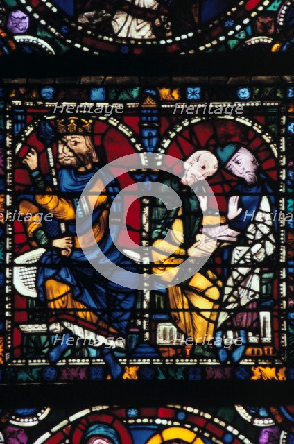 Herod and his advisors, stained glass, Chartres Cathedral, France,1145-1155. Artist: Unknown