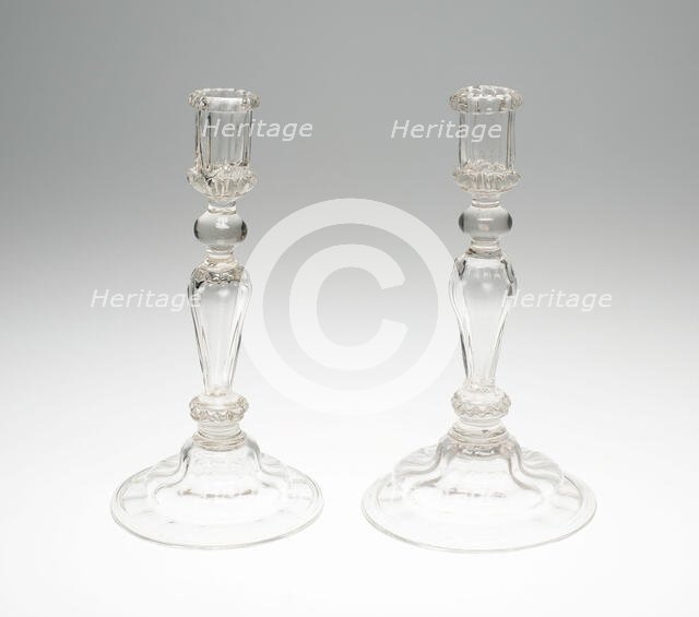 Two Candlesticks, France, 1725/50. Creator: Unknown.